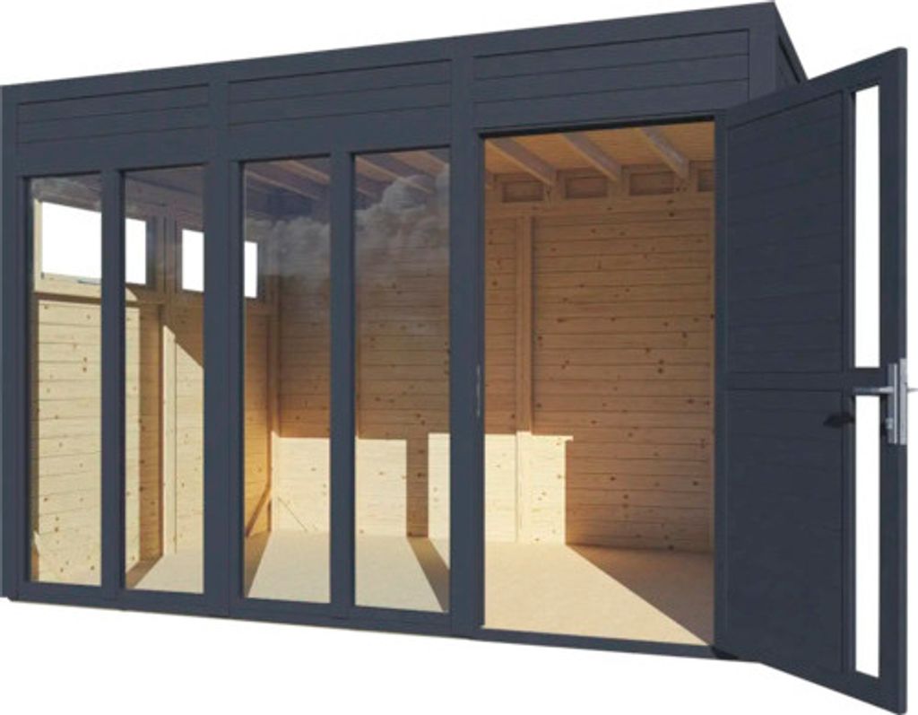Bertilo Gartenhaus Cubus 3 Office - 19 mm anthrazit Produktbild 5