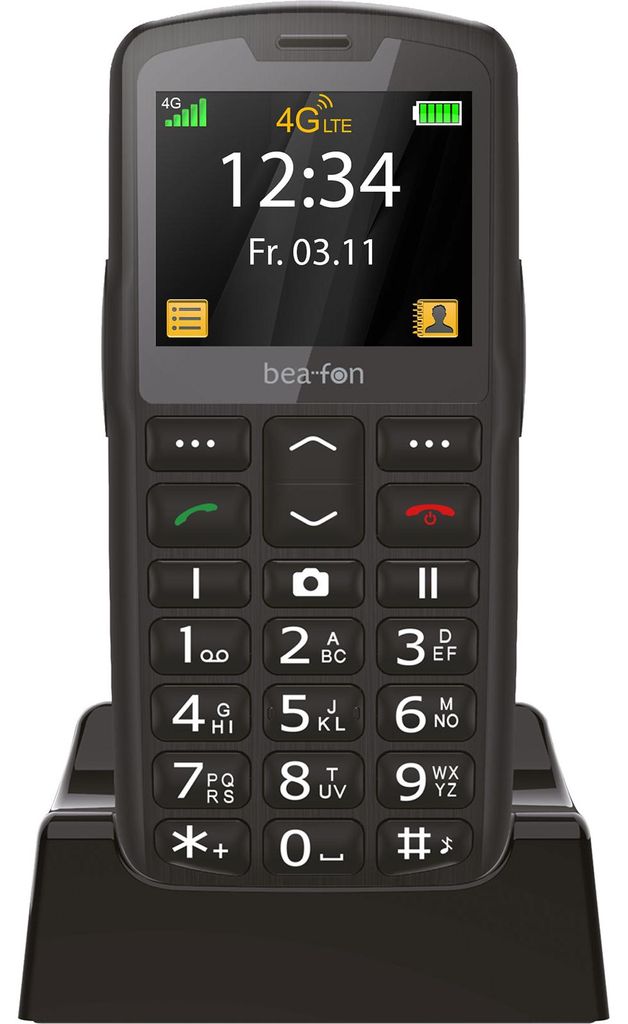 Beafon SL260 LTE - 4G, Silver Line, Großtastenklapphandy, silber-schwarz