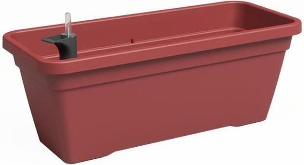 Pflanzgefäß - Kunststoff - Dunkelrot - Rechteckig - L57,9 x T24,3 x H22 cm - ARTEVASI
