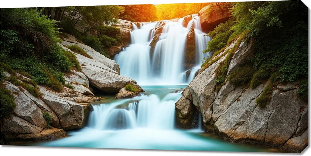 Bild 100x50cm auf Leinwand für Wohnzimmer Schlafzimmer Panorama Quelle