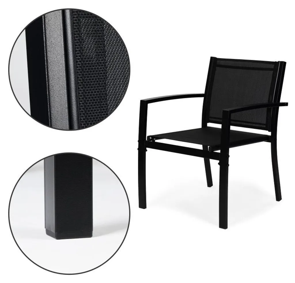 Ensemble de mobilier de jardin en métal : table, banc et 2 fauteuils