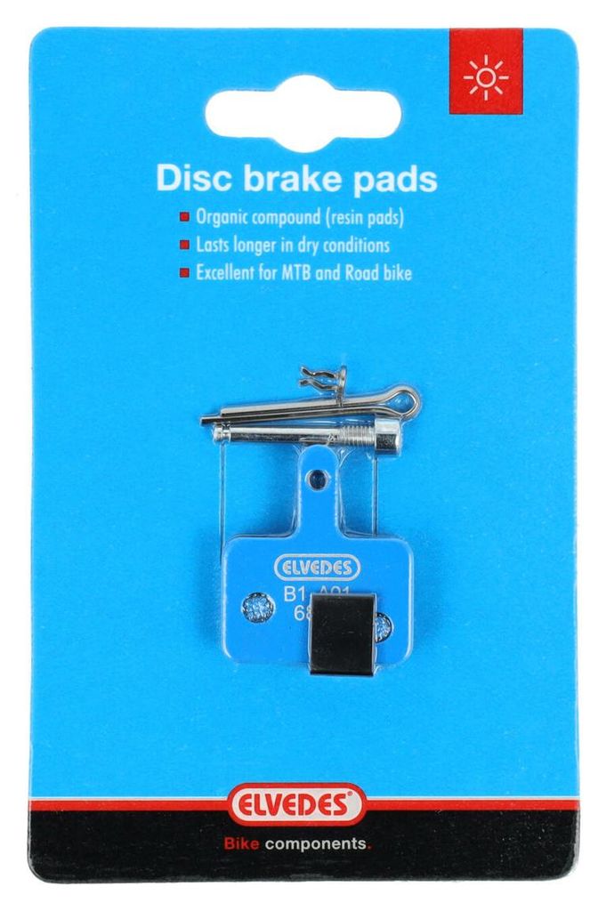 Elvedes Schijfremblokken Organisch Blauw set Div. Shimano / Productafbeelding 