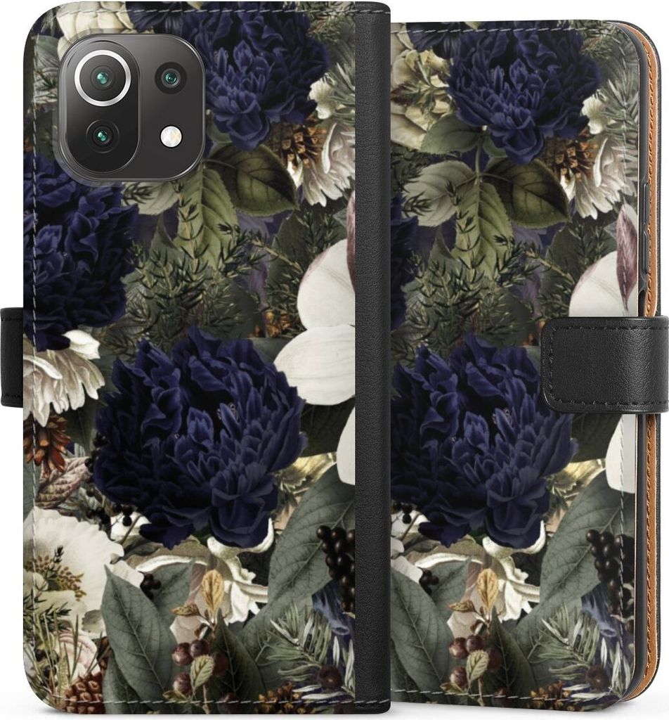 DeinDesign Klapphülle für Xiaomi Mi 11 Lite 5G NE Handytasche Lederhülle Tasche Blumen Utart Vintage