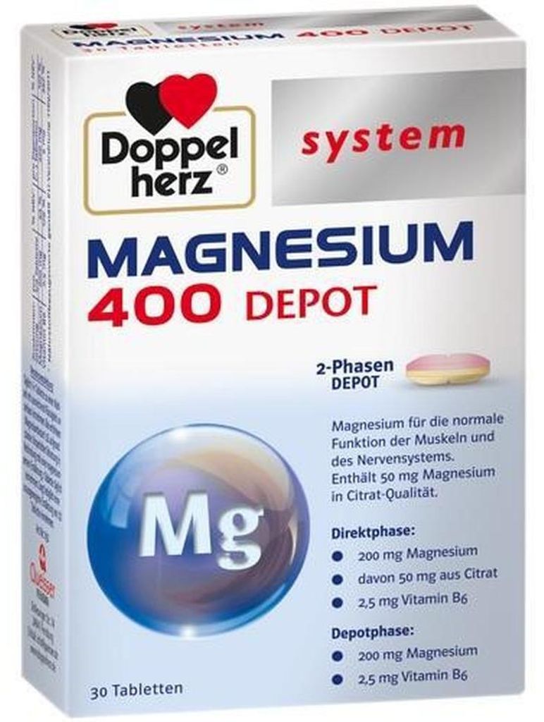 Doppelherz system Magnesium 400 Depot Comprimés, 30 Image du produit 