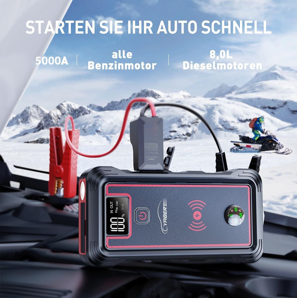 Produktbild von SmartSafe Starthilfe Powerbank 6000A 24000mAh Autobatterie Ladegerät