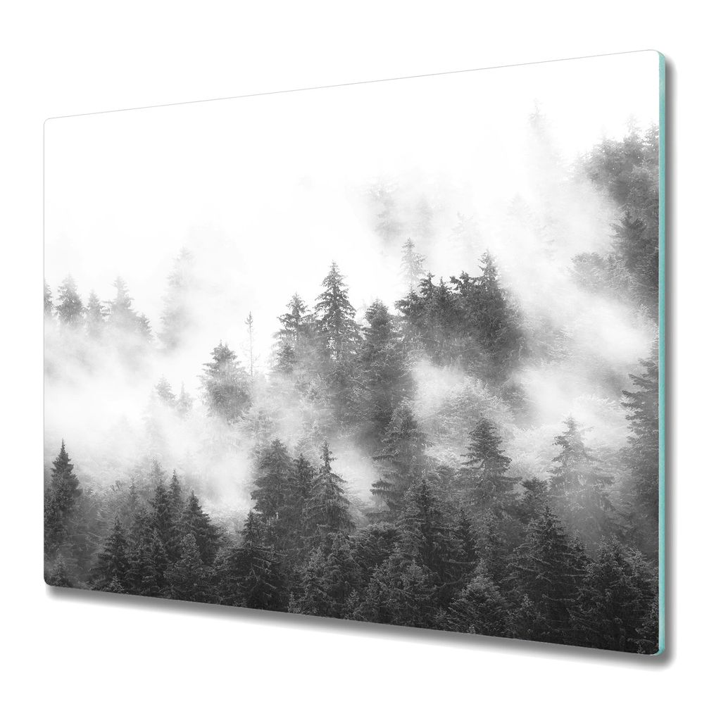 Küchenschneidebrett - Glasschneidebrett - Herdabdeckung -Foggy