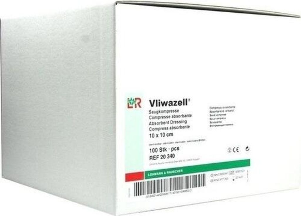 VLIWAZELL Saugkompressen unsteril 10x10 cm
