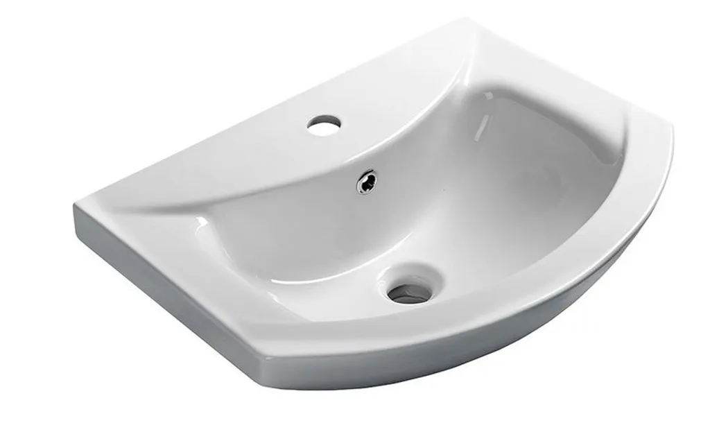 Lavabo Bagno ZERO Ceramica 55 cm | Bianco Minimal e Funzionale
