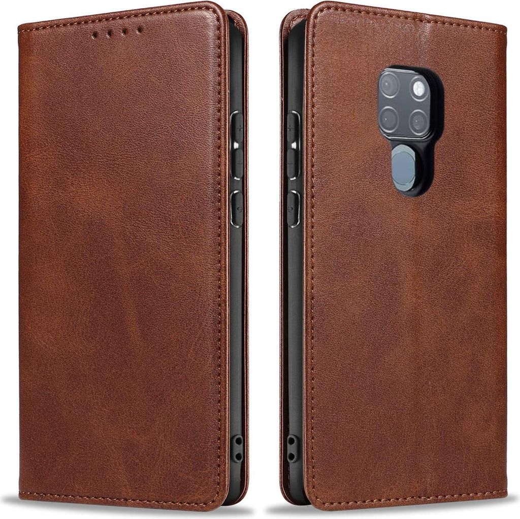 Handyhülle für Huawei Mate 20 Kunstleder Flip Cover Hülle Handytasche Case Kartenfach Farbe: Dunkelbraun