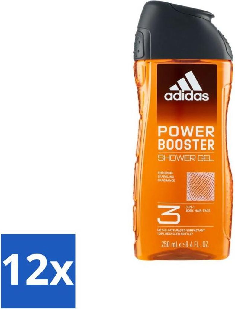 Adidas Duschgel Power Booster 250 ml - Vorteilspack - 12 Stücke