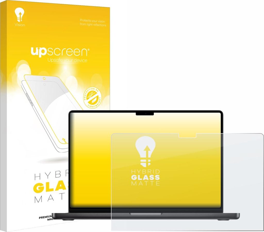 upscreen Entspiegelungs Schutzglas für Apple MacBook Pro 14" M5 2025 Schutzfolie Panzer Folie Glas Display Schutz matt