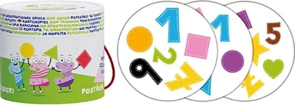 Jeu éducatif d'observation avec formes géométriques et 10 couleurs
