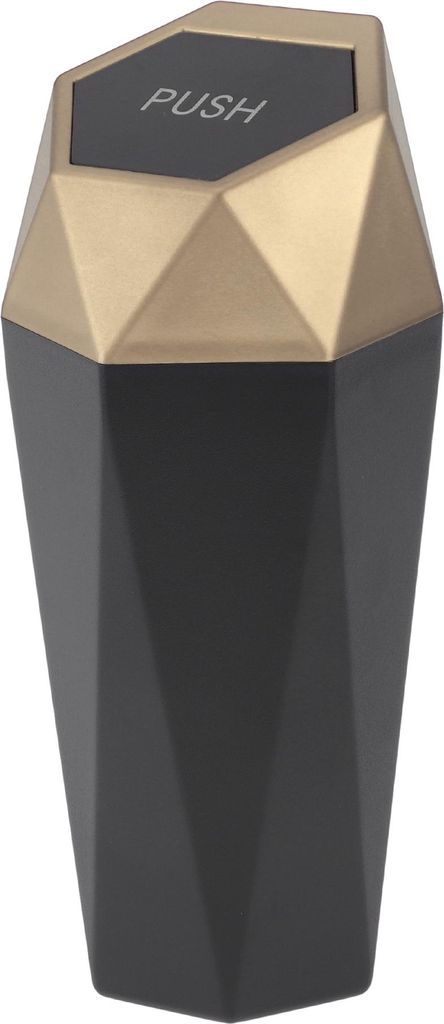 Auto-Mülltonne Tragbar 3,5" Breite 7,9" Höhe Mülltonne Kunststoff Goldfarben 1 Stück