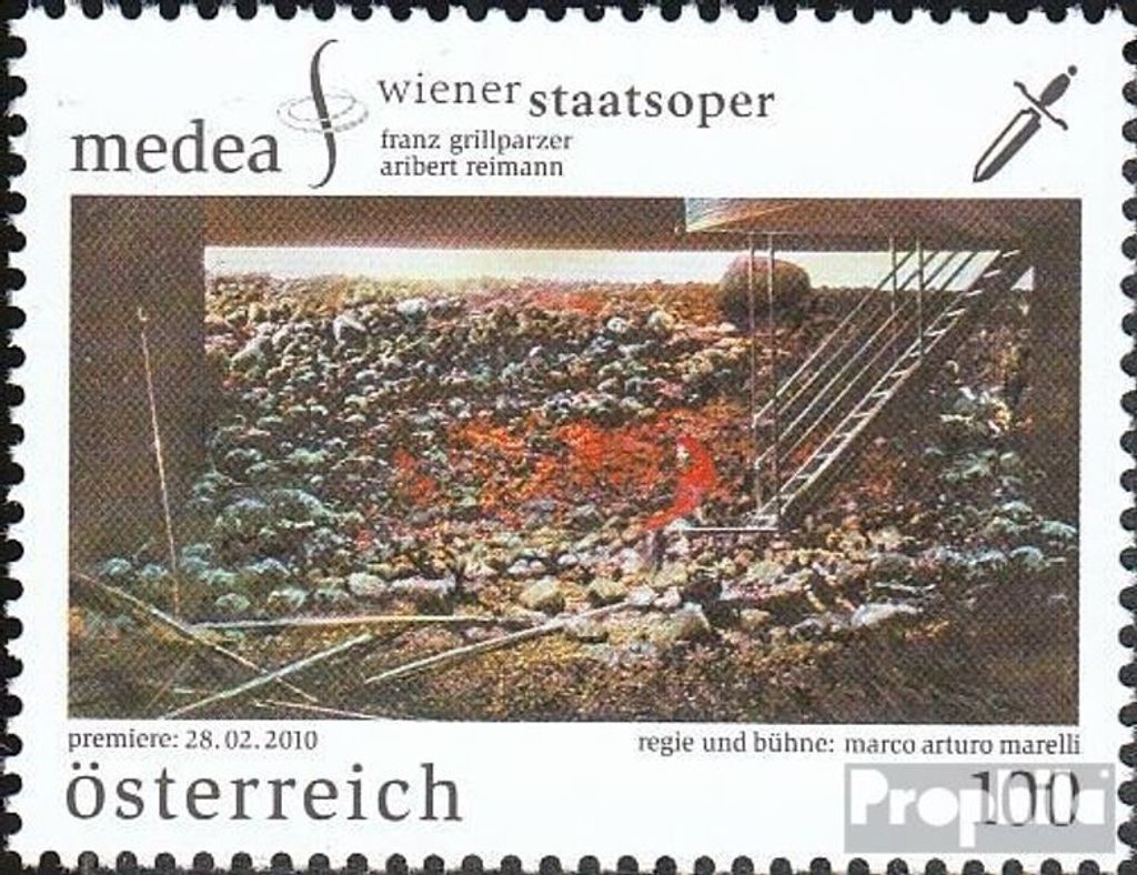 Briefmarken Österreich 2010 Mi 2857 (kompl.Ausg.) gestempelt Oper Medea