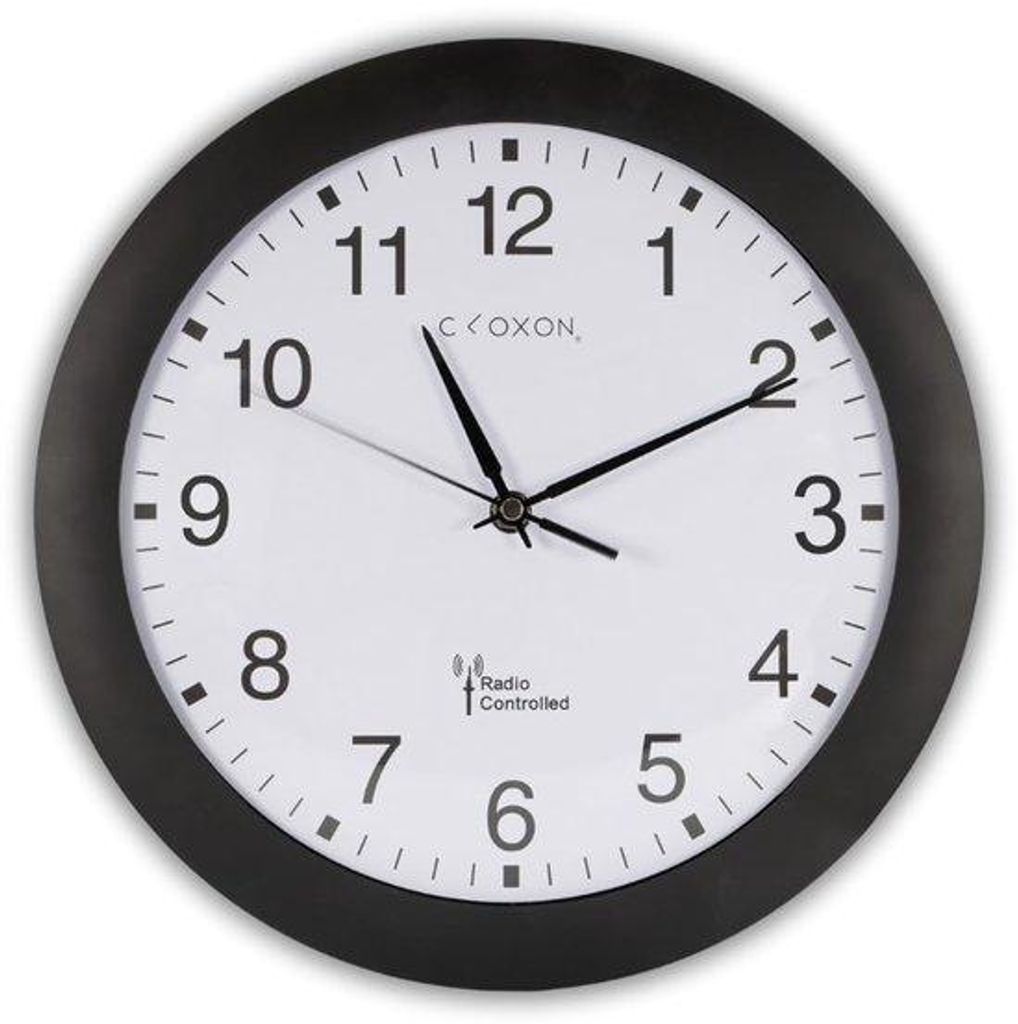 Horloge murale radiocommandée de 30 cm, noire, pour le Image du produit 