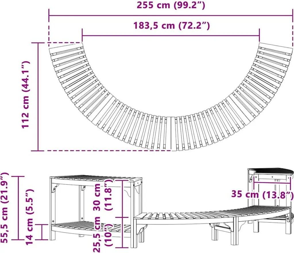 Entourage de spa marron 252 cm en polyrotin robuste et imputrescible - 12