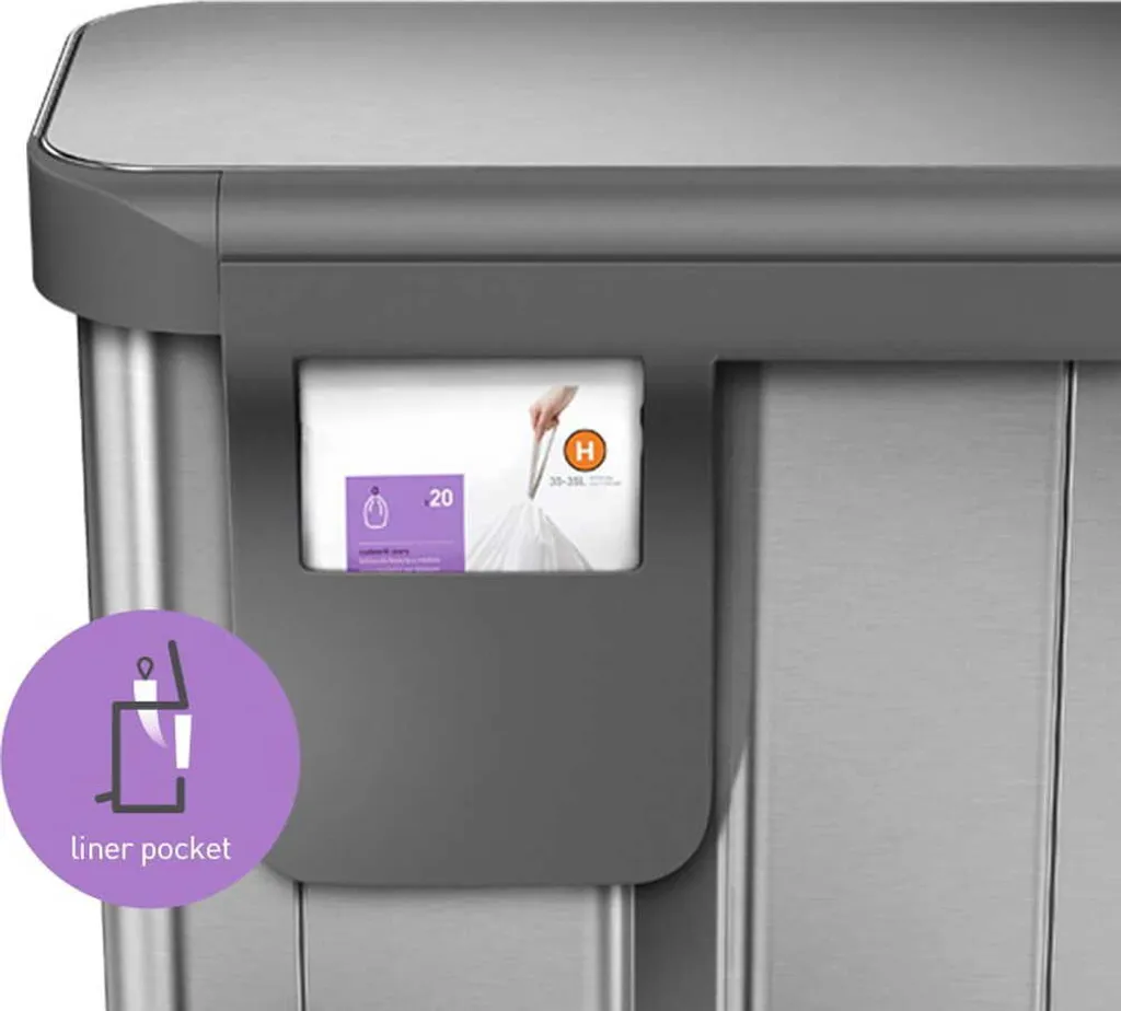 Poubelle à Pédale Simplehuman avec Double Compartiment Silent Close - 12