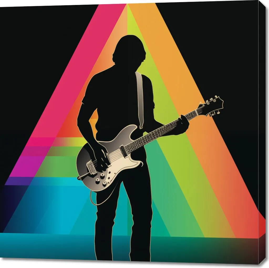 Arte Contemporanea: Quadro 100x100 Prisma attraverso la chitarra