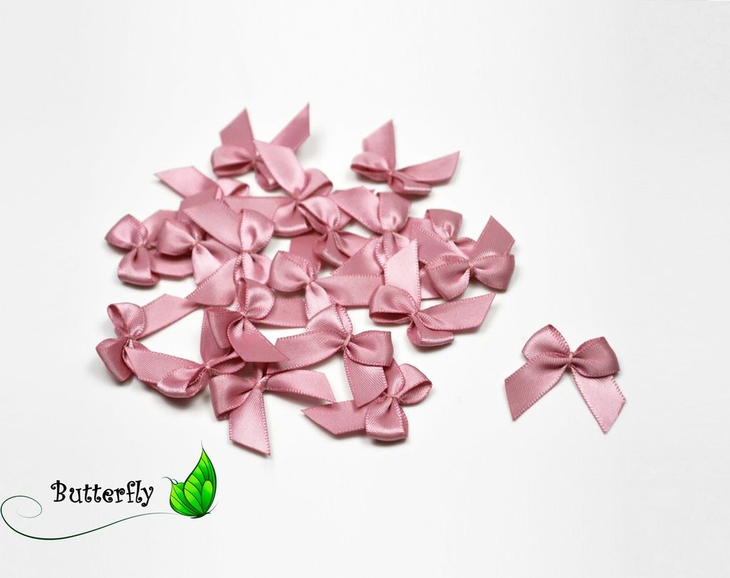 Satinschleifen 25mm, 20 Stück, Farbe:altrosa 158