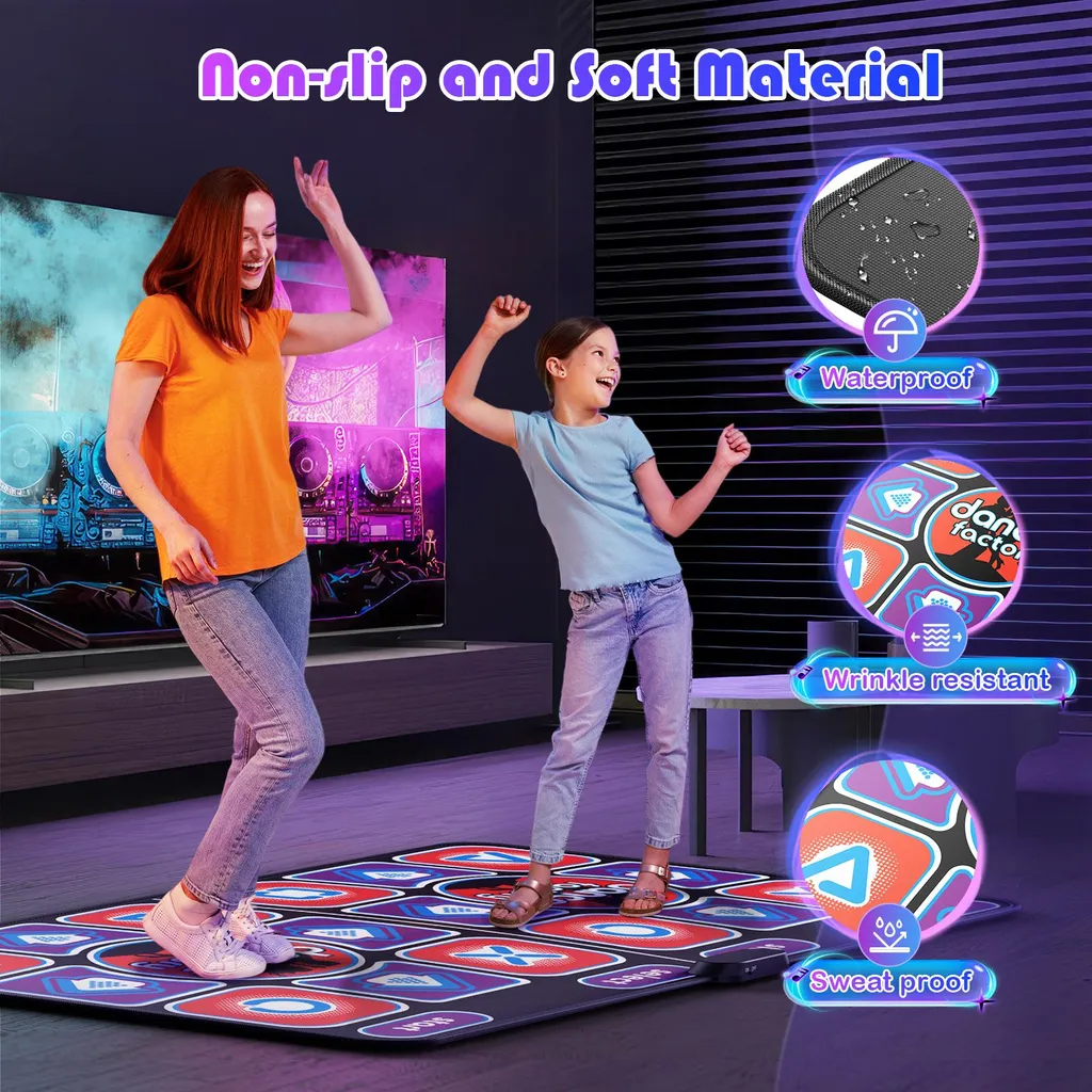 Tapis de danse double AR avec fil et 2 télécommandes pour TV - 7