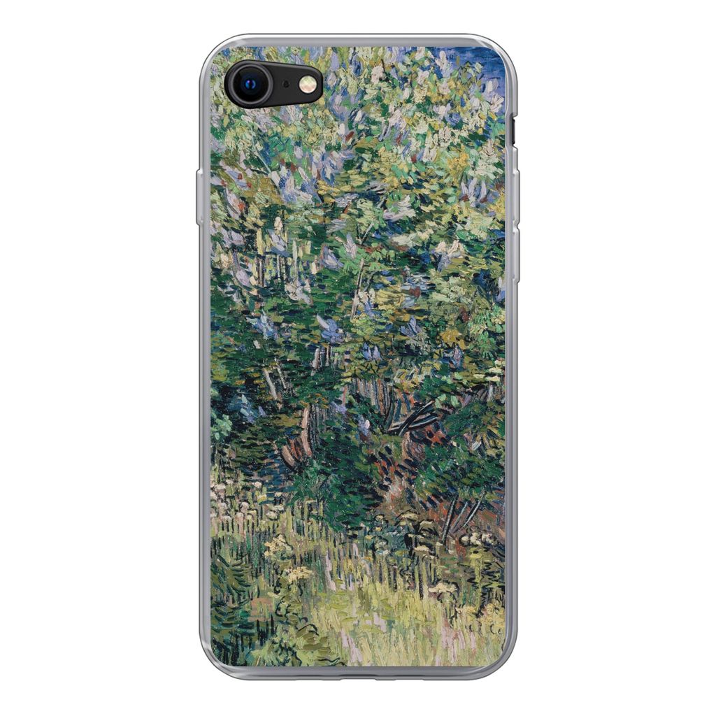 MuchoWow Handyhülle Schutzhülle Hülle für iPhone 8 Fliederbusch - Vincent van Gogh Silikon Softcase Handy Hülle - Schutzhaube