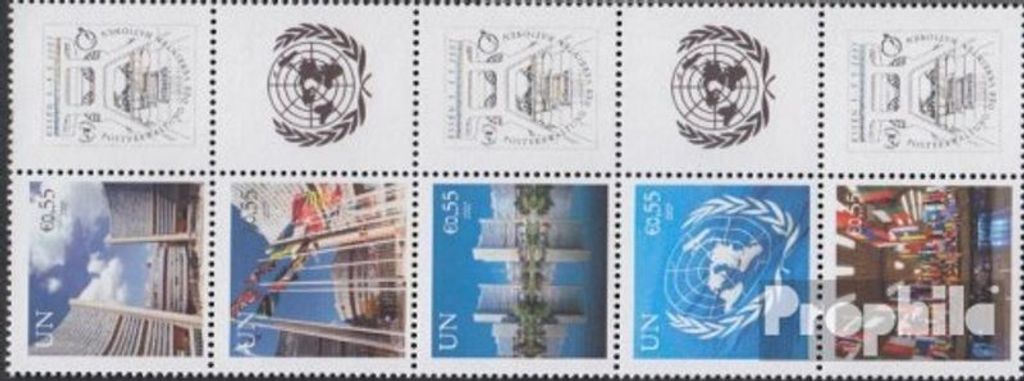 Briefmarken UNO - Wien 2007 Mi 497Zf-501Zf Zehnerblock (kompl.Ausg.) postfrisch Grußmarken