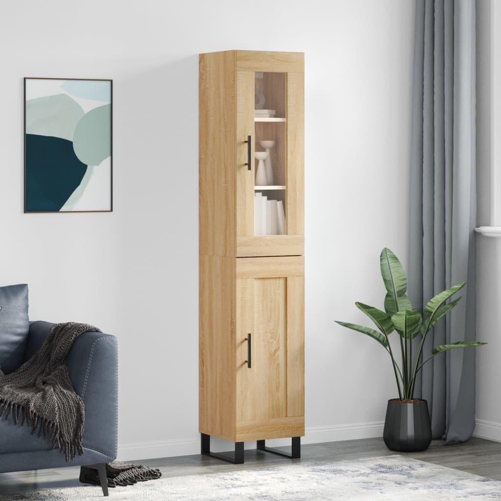 vidaXL Highboard Sonoma-Eiche 34,5x34x180 cm Holzwerkstoff