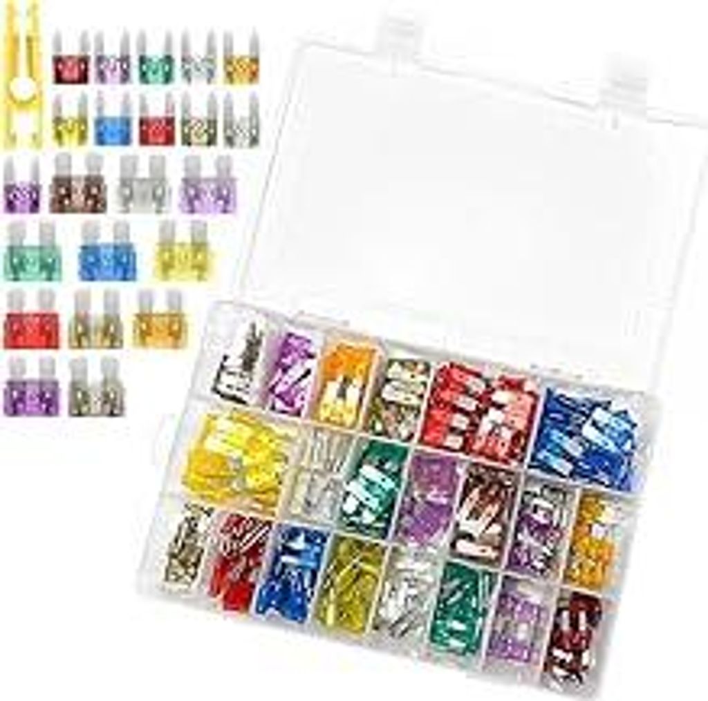 300Pcs Kfz Sicherung set,150 Standard Sicherungen + 150 Mini Sicherungen+1 Sicherungszieher,Flachsicherung Kfz,2A 3A 5A 7.5A 10A 15A 20A 25A 30A 35...