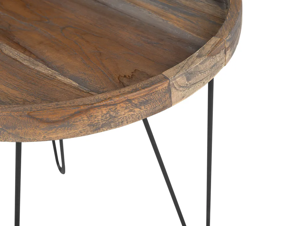 Table d'appoint stable bois brun 50cm pour optimiser votre espace - 5