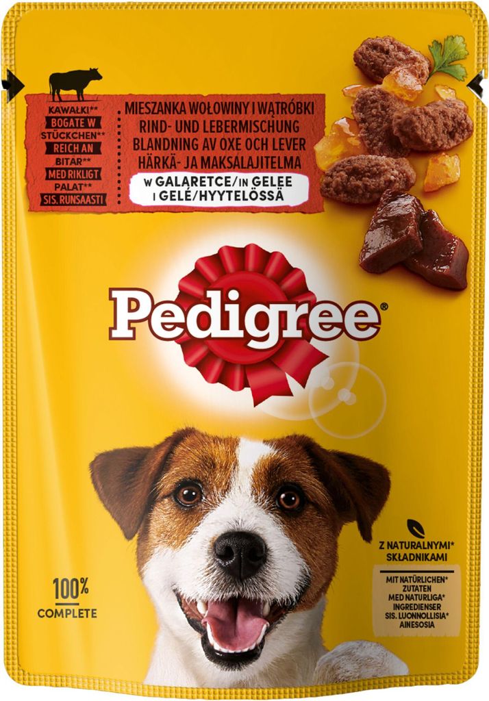 Pedigree Rindfleisch in Gelee Nassfutter für Hunde 100 g