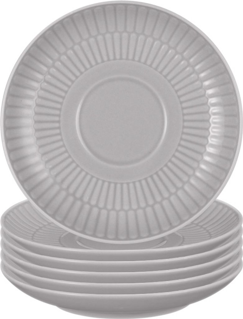 Seltmann Weiden Amina silbergrau Kombi-Untertasse 12 cm 6er Set