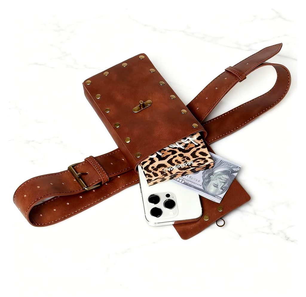 Mittelalterliche Gürteltasche, Piratengürtel, Accessoires für Damen, Zubehör für Ritterkostüme, Ledertasche, Tragbare Tasche für Rollenspiel...