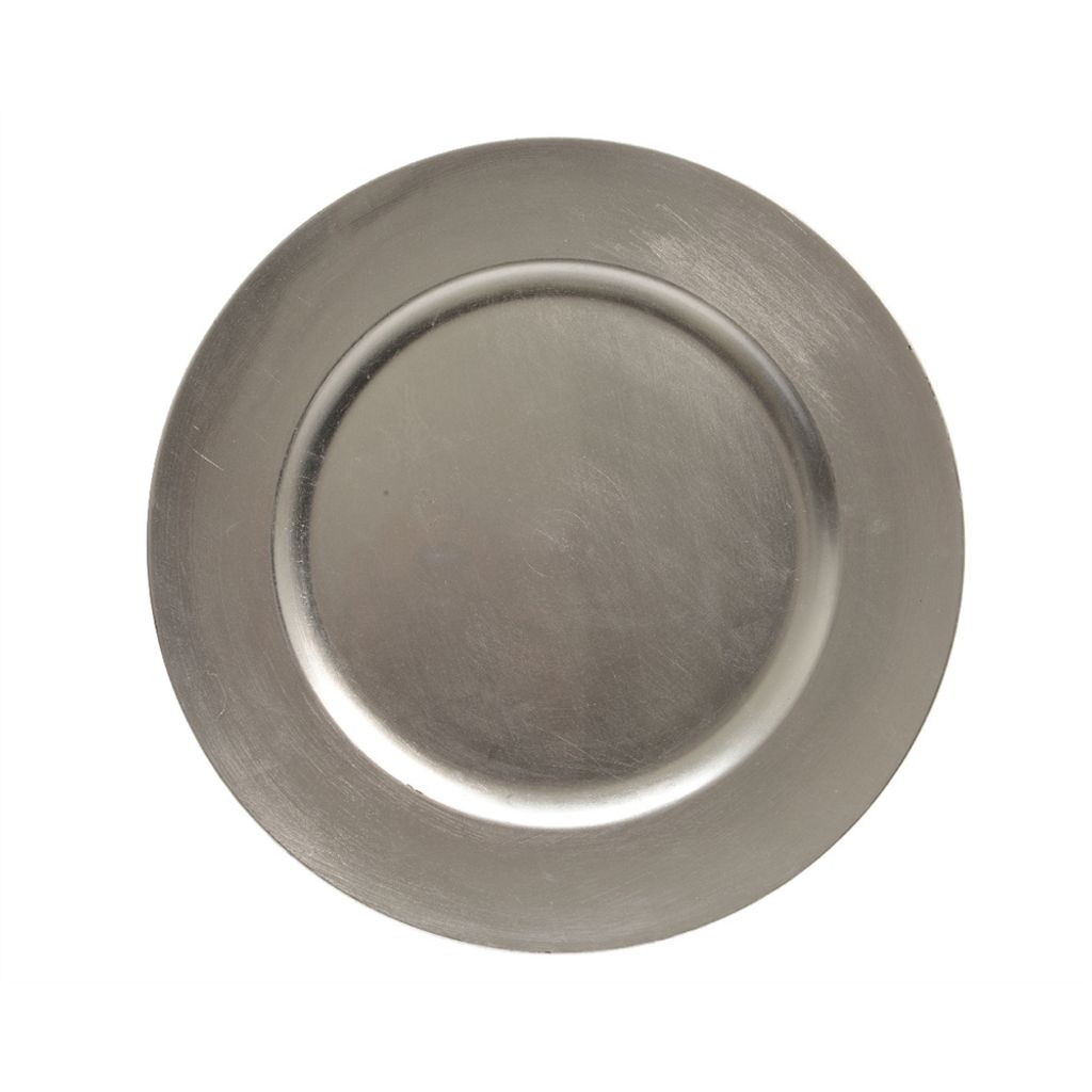 Piatto decorativo 33cm in plastica lucida - argento Immagine del prodotto 