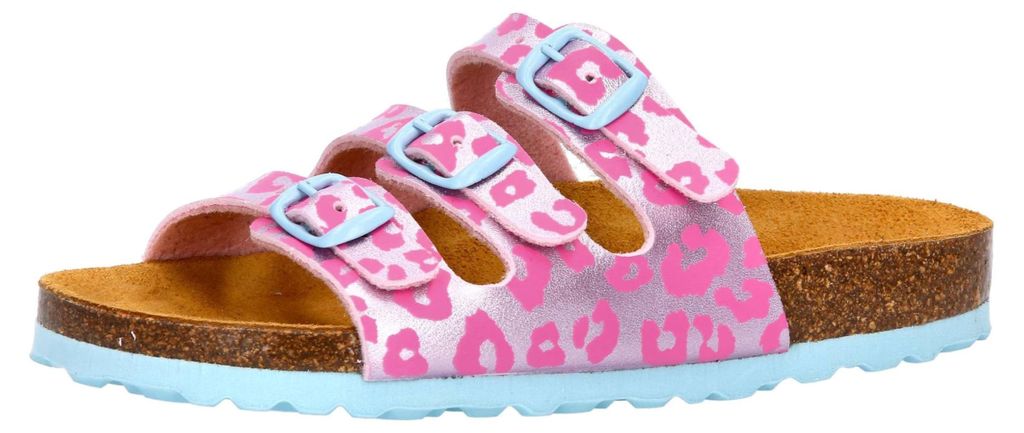 Lico Mädchen Bioline Kids Pantoletten, rosa/türkis, 33 EU Produktbild 