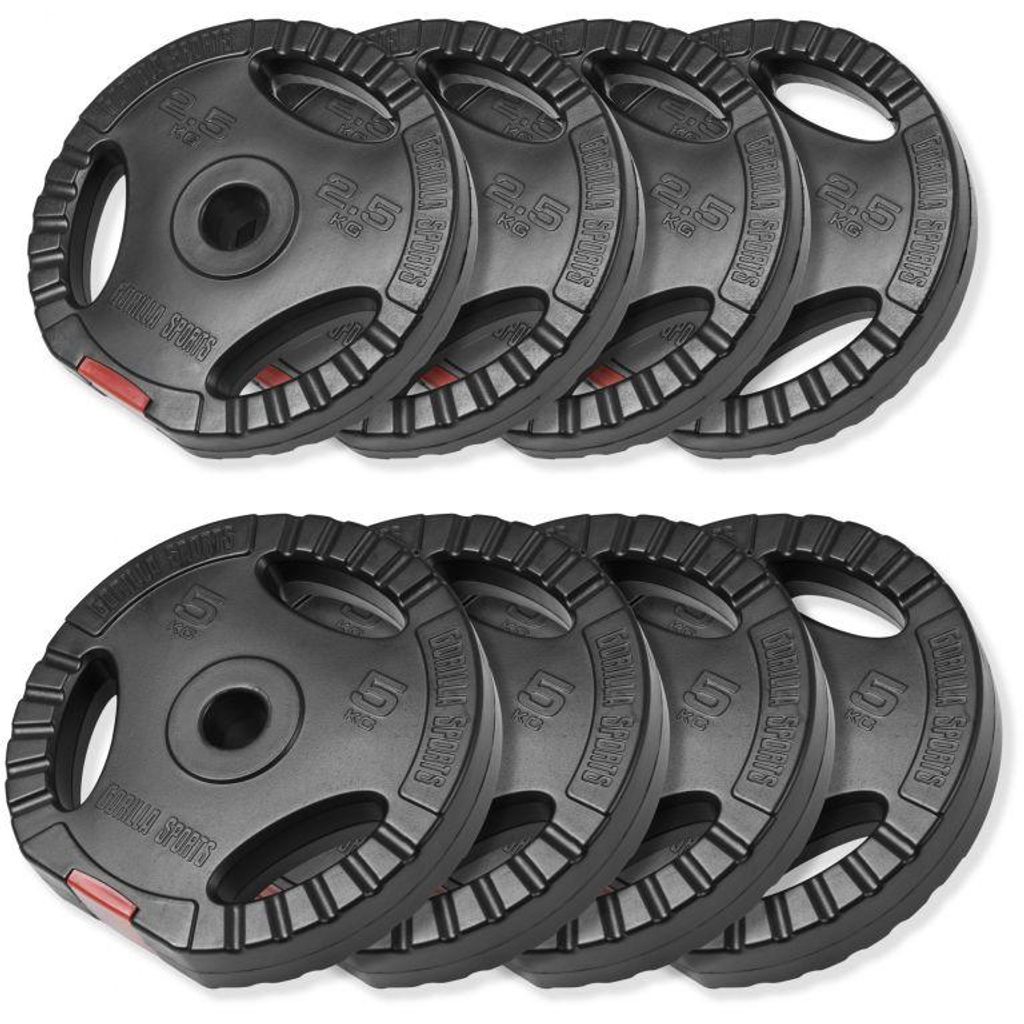 Gorilla Sports Sada plastových kotúčov, 4 x 2,5 kg, 4 x 5 Obrázok produktu 