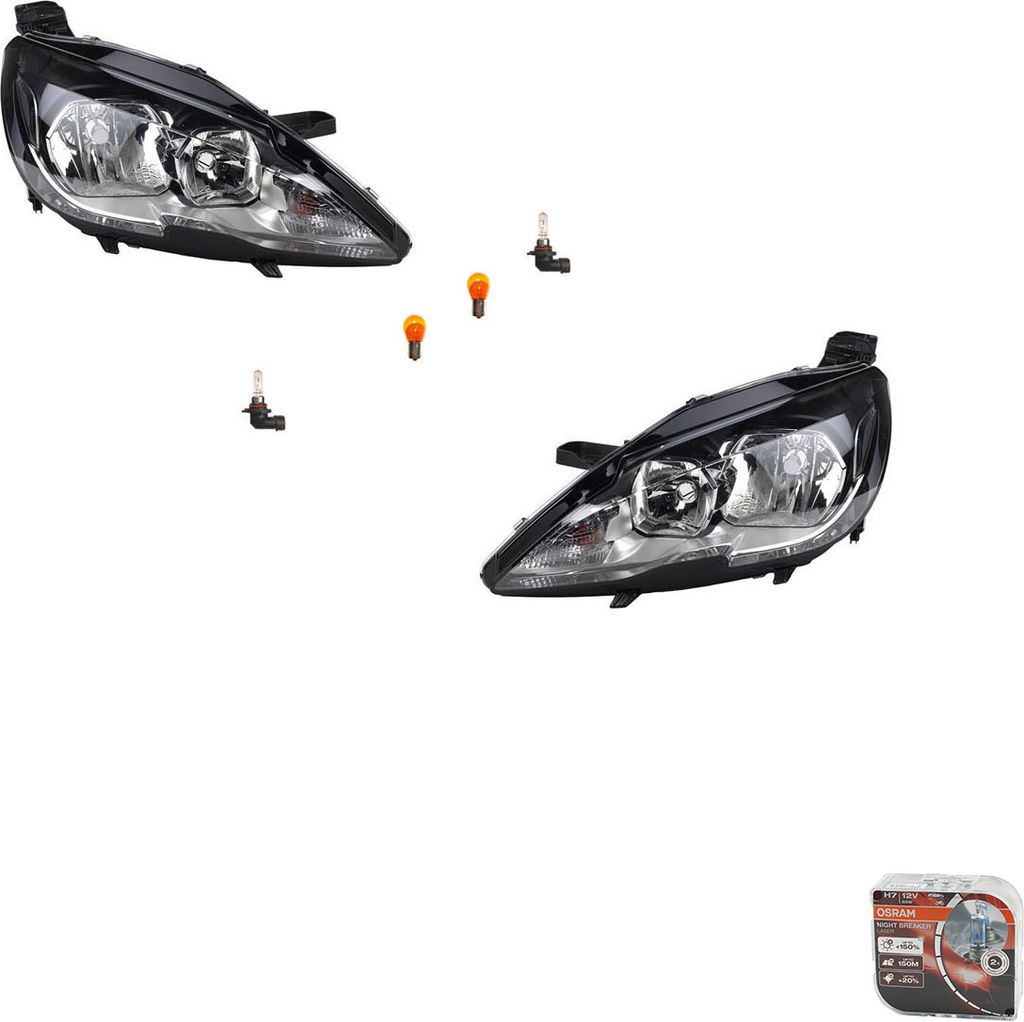 Johns, Scheinwerfer + Osram Night Breaker Laser passend für Peugeot 308 Ii 09/13- L R 9677523080 9677522980