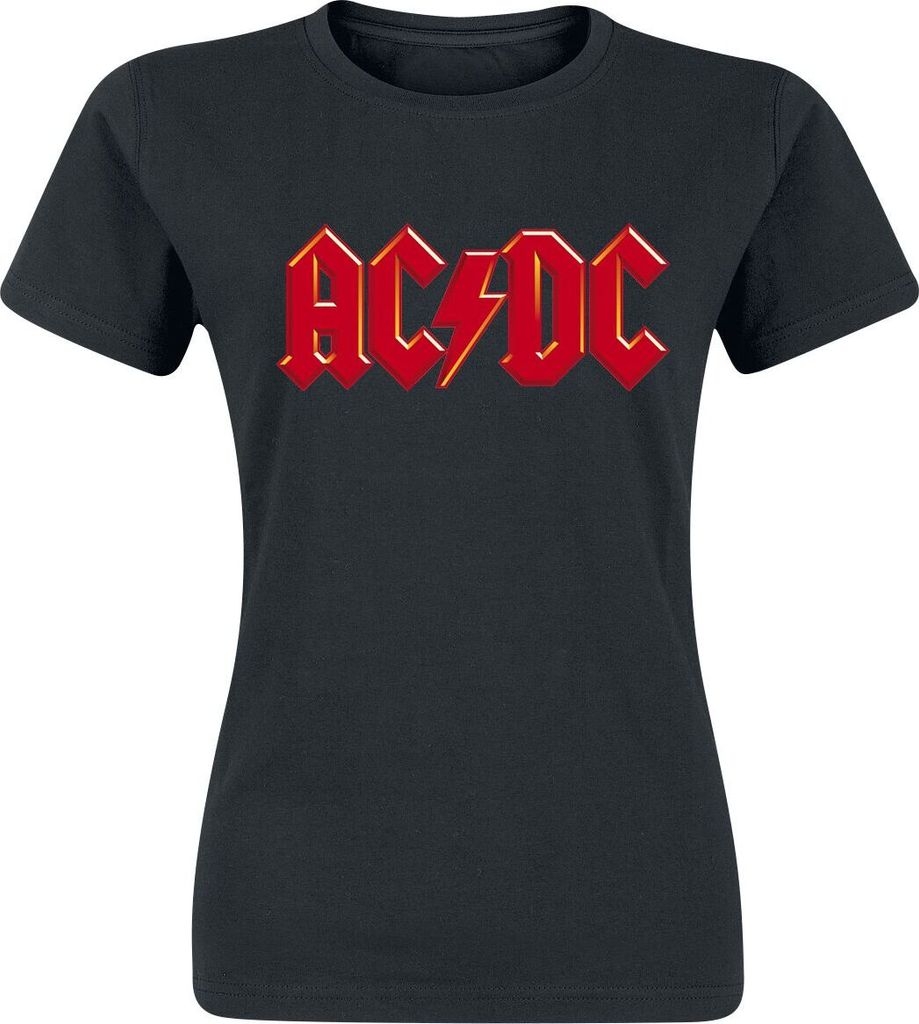 AC/DC T-Shirt Damen Red Logo schwarz S