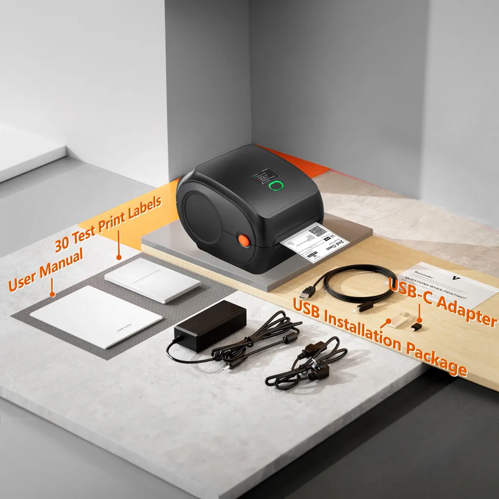 SucceBuy 300 DPI stampante termica per etichette di spedizione 4 x 6, Bluetooth senza fili con riconoscimento automatico delle etichette, supporta Windows/MacOS/Linux/Android/iOS, compatibile con Amazon, eBay, Etsy ecc. - 6