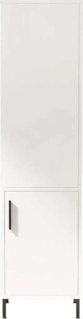Armoire polyvalente Ramil 1 porte blanche 45x174 cm avec portemanteau