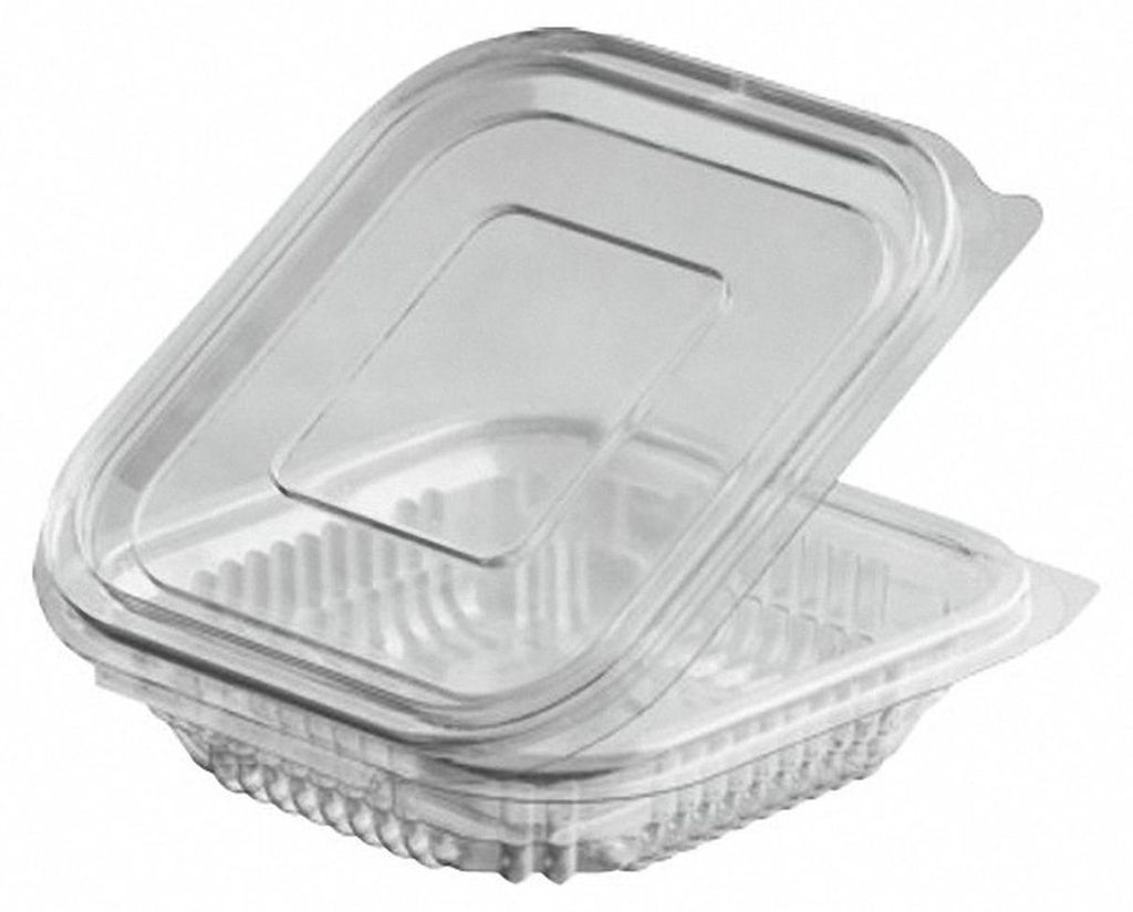 50x Rechteckbecher klar mit Deckel 125 ml (PET) Produktbild 