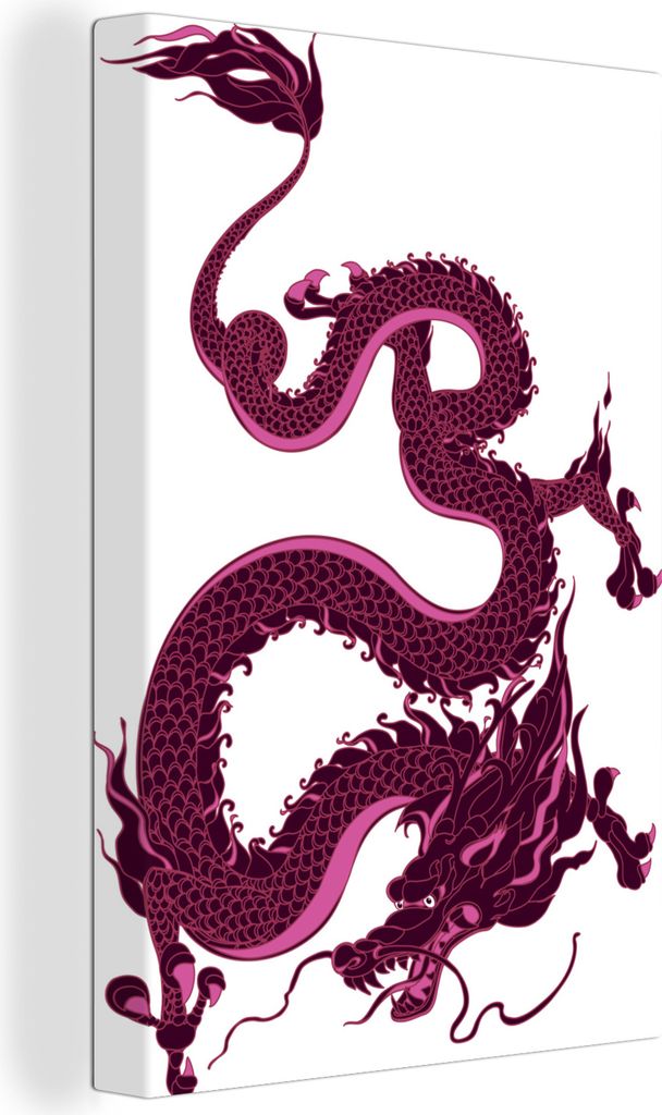 OneMillionCanvasses - Leinwandbilder - 90x140 cm, Eine Illustration des Jahres des Drachen zum chinesischen Neujahrsfest, Wandbilder Kunstdruck W...