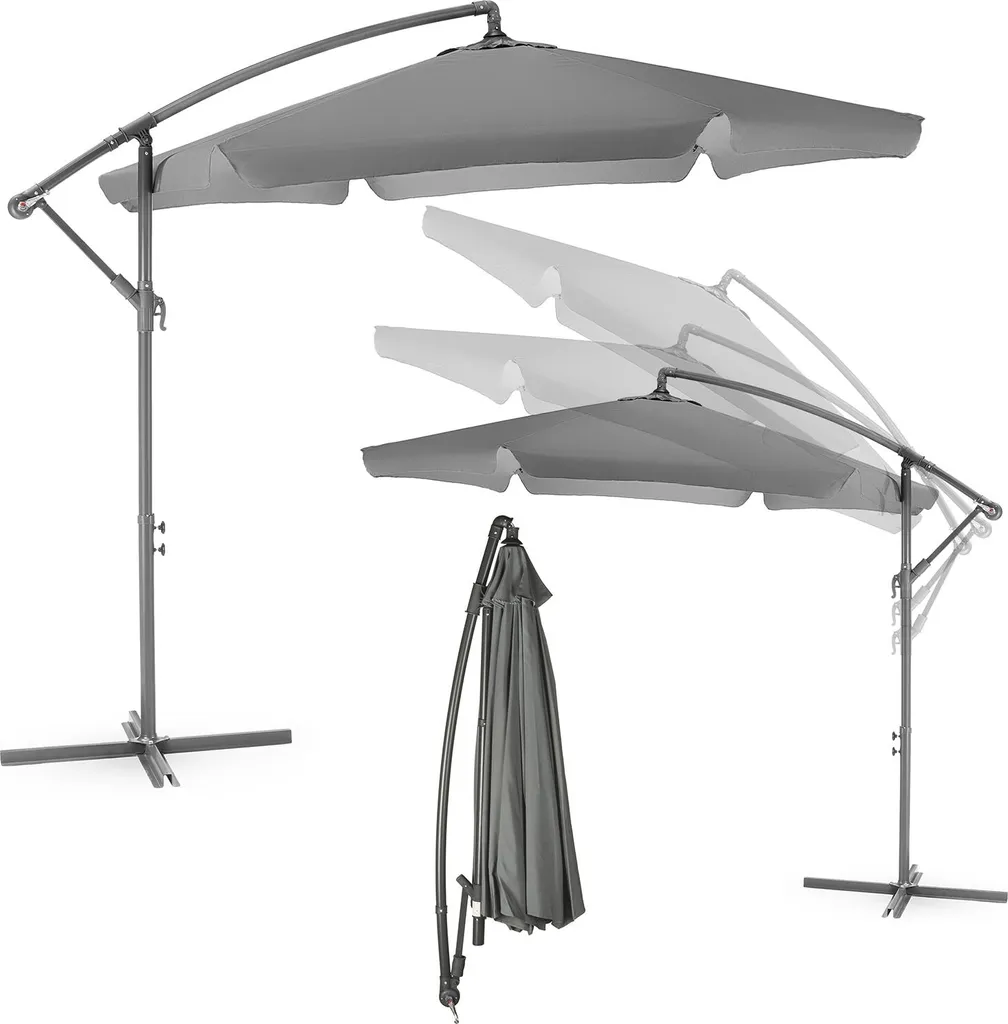 Parasol XXL 350 cm anti-UV 50+ pour rester au frais sur votre terrasse cet été