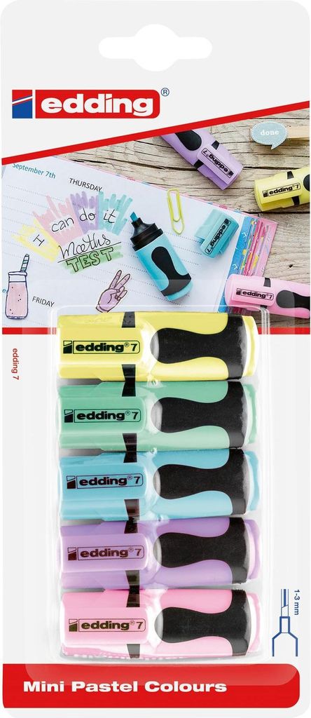 edding 7 Mini evidenziatori pastello assortiti (set di 5) Immagine del prodotto 