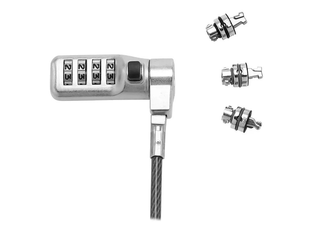 Dicota Univ Sec Cable Lock avec 3 têtes interchangeables et code - 2