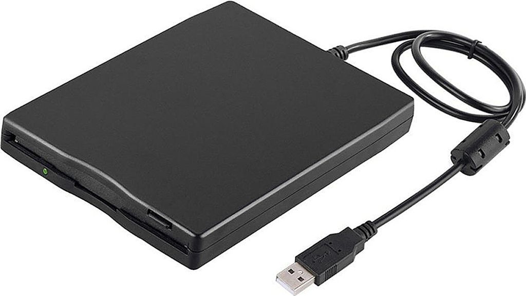 Externes USB-Diskettenlaufwerk Tragbares 3,5-Zoll-Diskettenlaufwerk USB-Schnittstelle Plug-and-Play Rauscharm fuer PC-Laptop Schwarz