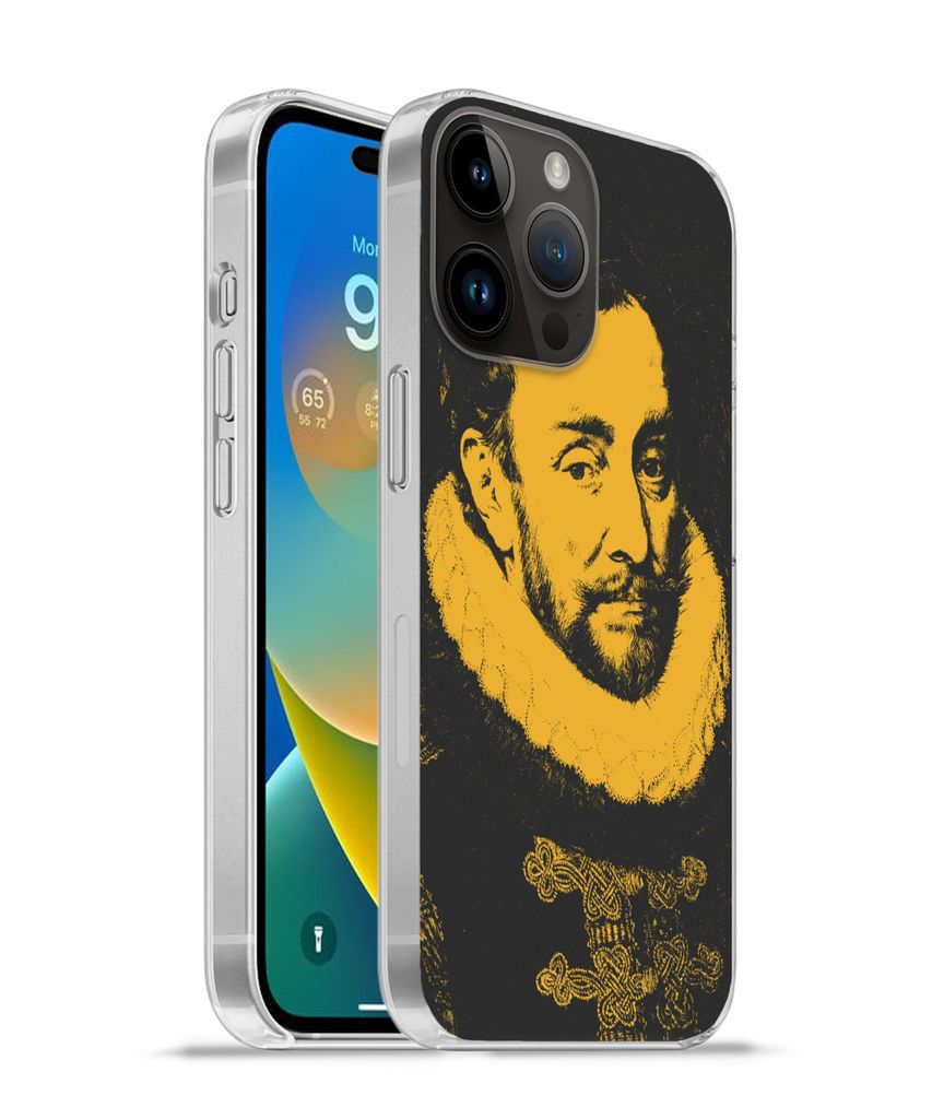 MuchoWow Handyhülle Schutzhülle Hülle für Apple iPhone 14 Pro - Softcase Wilhelm von Oranien - Adriaen Thomasz Silikon Softcase Handy Hülle ...