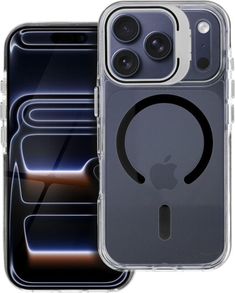 Lens Mag Cover Magnet Hülle Transparent Schwarz Kompatibel mit iPhone 17 Air