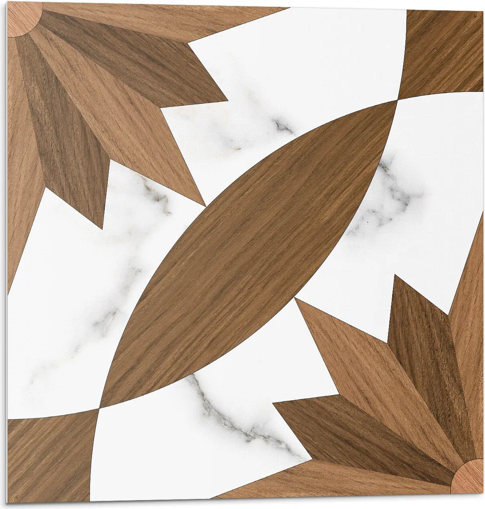 Set 20 Pannelli Parete Autoadesivi - Geometria Legno 20x20 Vinile