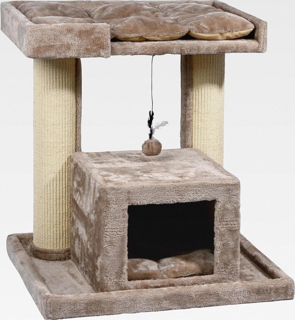 Premium Katzen-Kratzbaum Softy aus Holz mit extra großen und stabilen Kratz-Stämmen in ausgfeallenem Design - Geeignet auch für große Katzen...