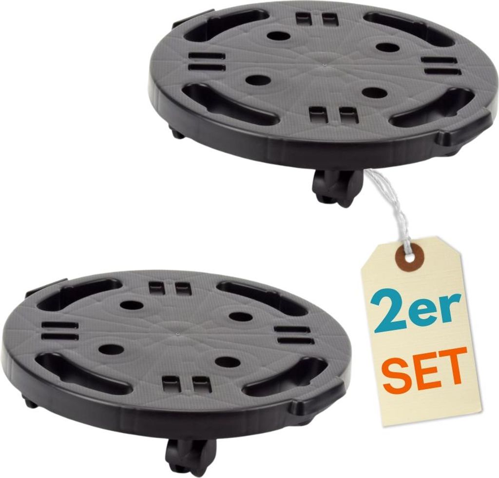 2er Set Transportroller Rollbrett Transportrollen Rollbrett Werkstatt Pflanzen Rollbretter Transport Möbelrollen flach Pflanzenroller rund Transpo...